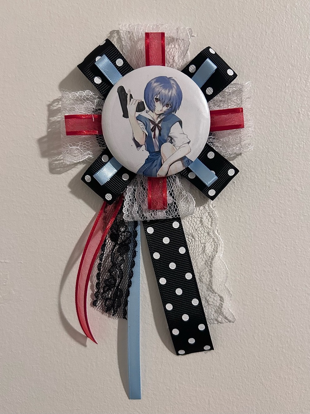 Evangelion Rei Ribbon/Pin ❤️🍥